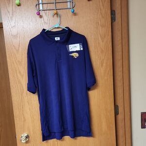 U.N.I Panthers Russell Athletic Purple Polo Shirt mens L number 5396